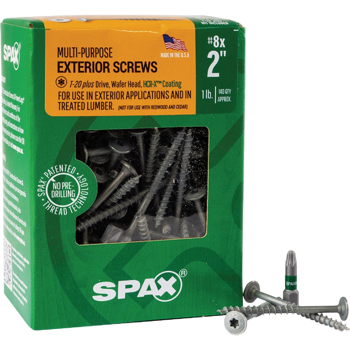 SPAX #8 x 2 In. T20 Plus Wafer Head HCR-X (Exterior Rated) Wood Screw (140-Count) Image 6