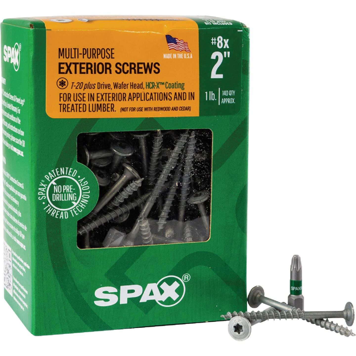 SPAX #8 x 2 In. T20 Plus Wafer Head HCR-X (Exterior Rated) Wood Screw (140-Count) Image 6