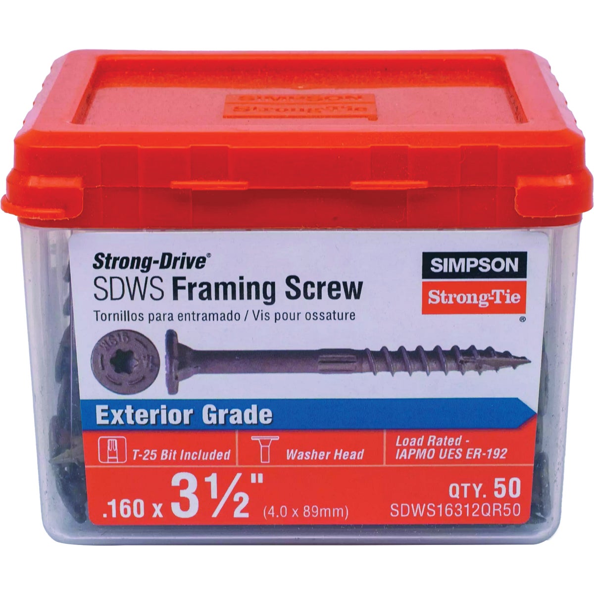 Simpson Strong-Tie Strong-Drive SDWS Quik Gard 0.160 In. x 3-1/2 In. T25 Framing Screw (50-Count) Image 6