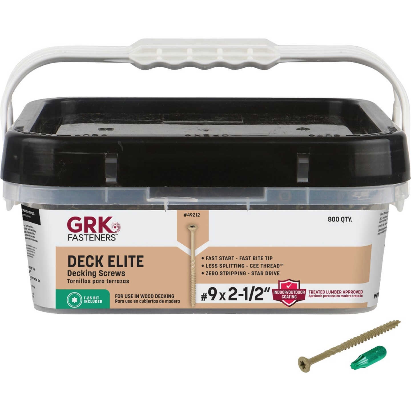 GRK Deck Elite #9 x 2-1/2 In. Star Drive Bugle-Head Deck Screw (800-Count) Image 1