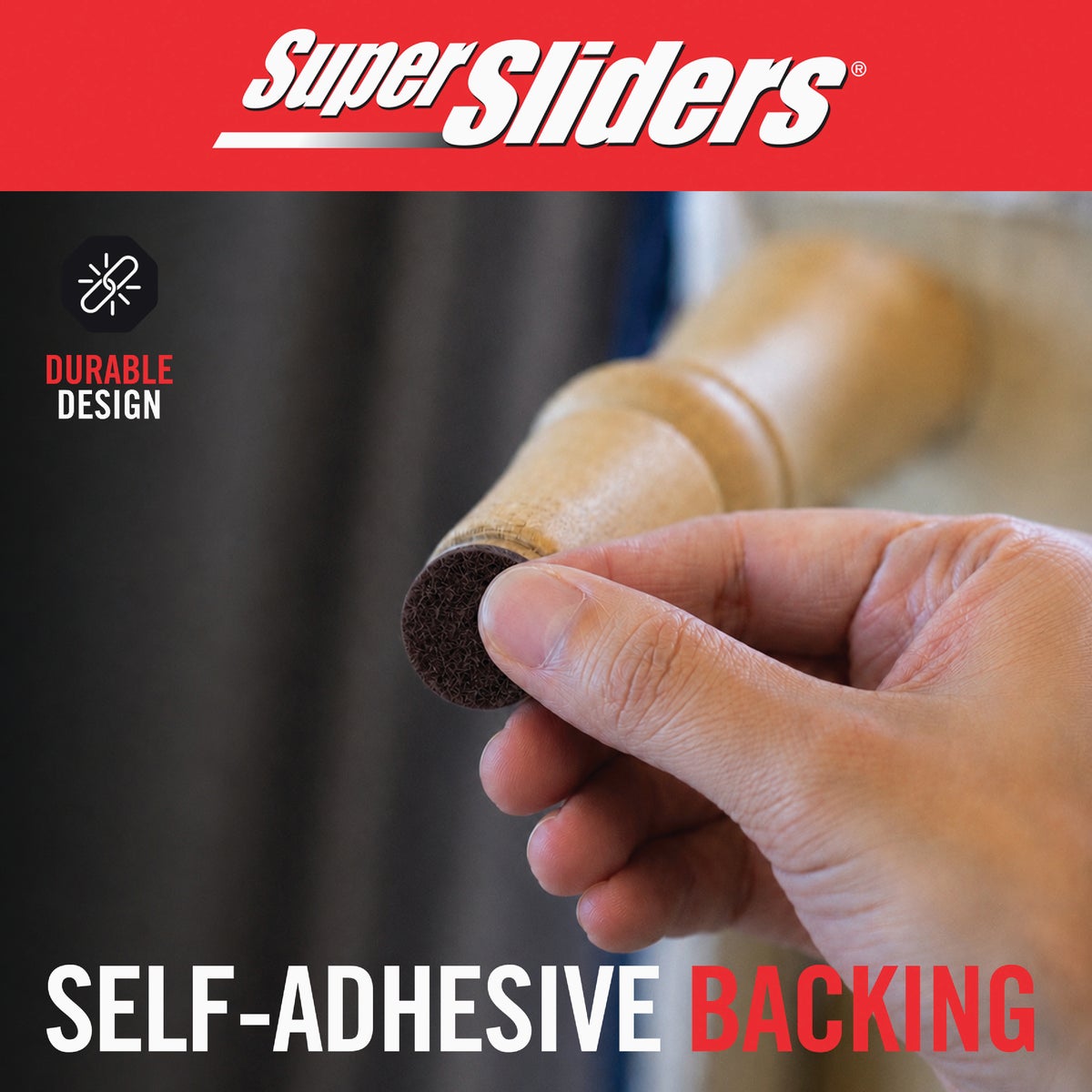 Super Sliders 1-1/2 In. Brown Round Felt Furniture Pads (16-Piece) Image 3