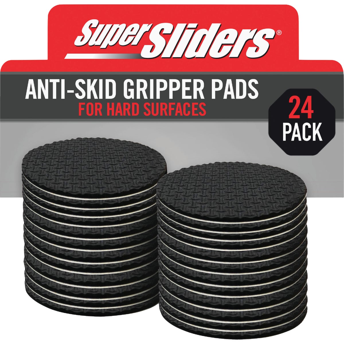 Super Sliders 1 In. Anti-Skid Round Brown Furniture Pad (18-Piece)