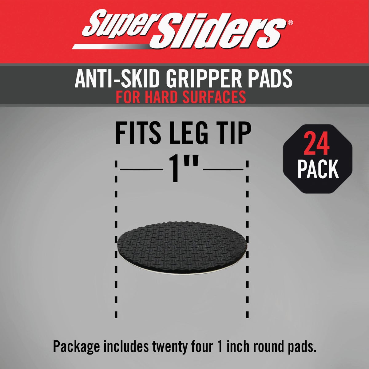 Super Sliders 1 In. Anti-Skid Round Brown Furniture Pad (18-Piece) Image 2