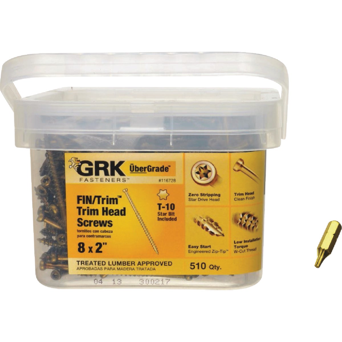 GRK #8 x 2 In. Star Drive Steel Trim Screw (510-Count) Image 1
