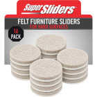Super Sliders 1-1/2 In. Round Beige Felt Furniture Pads (16-Piece) Image 1