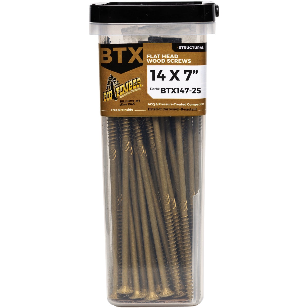 Big Timber #14 x 7 In. Bronze Star Drive Flat Head Wood Screw (25-Count) Image 1