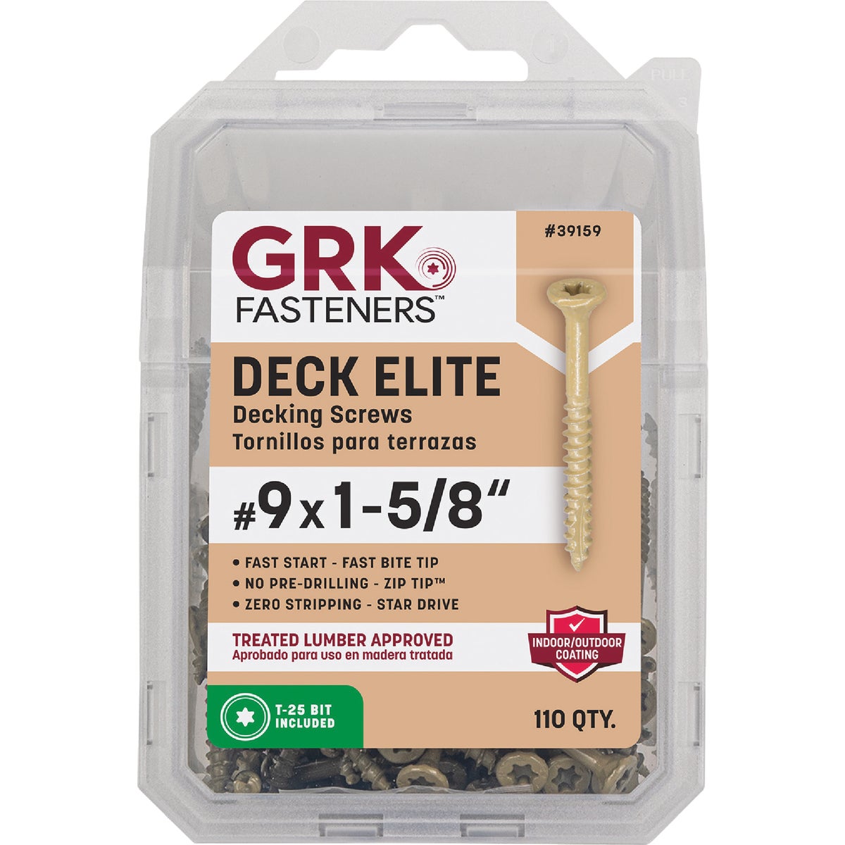 GRK Deck Elite #9 x 1-5/8 In. Star Drive Bugle-Head Deck Screw (110-Count) Image 3