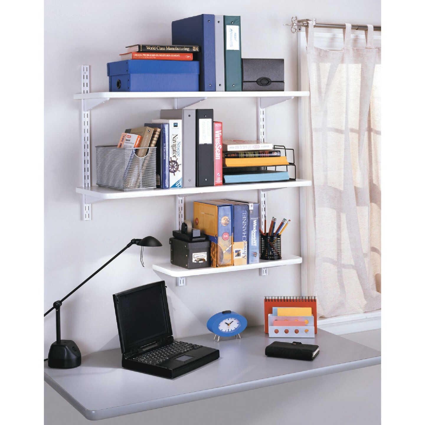 Knape & Vogt 182 Series 10-1/2 In. White Steel Heavy-Duty Double-Slot Shelf Bracket Image 2