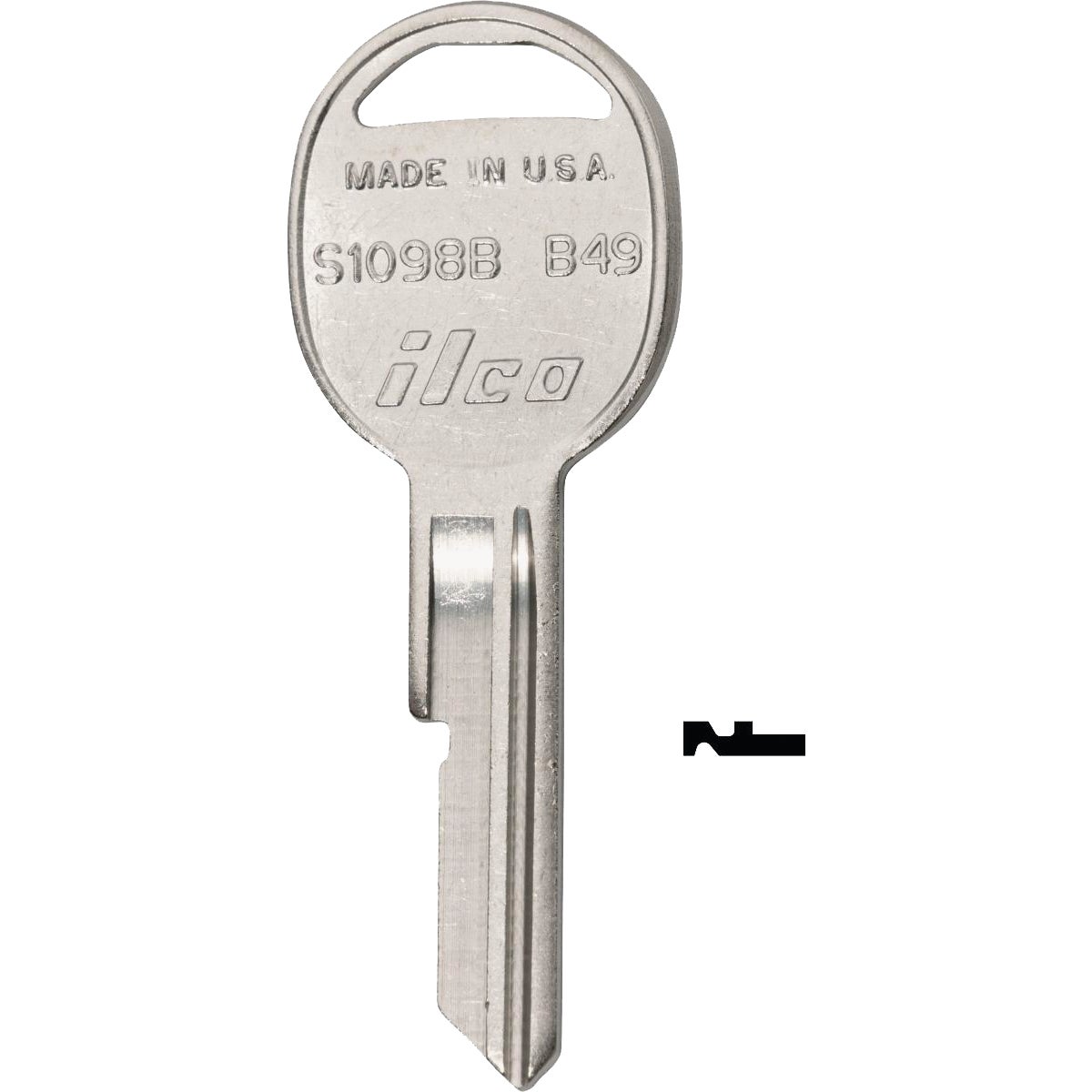 ILCO GM Nickel Plated Automotive Key, B49 / S1098B (10-Pack) Image 1