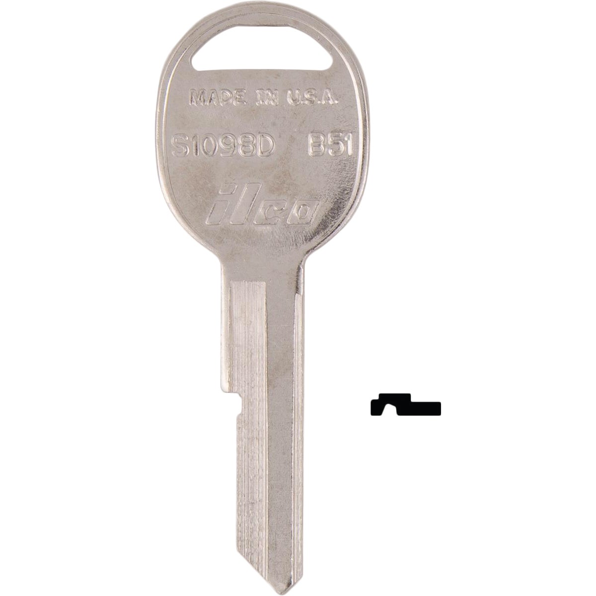 ILCO GM Nickel Plated Automotive Key, B51 / S1098D (10-Pack) Image 1