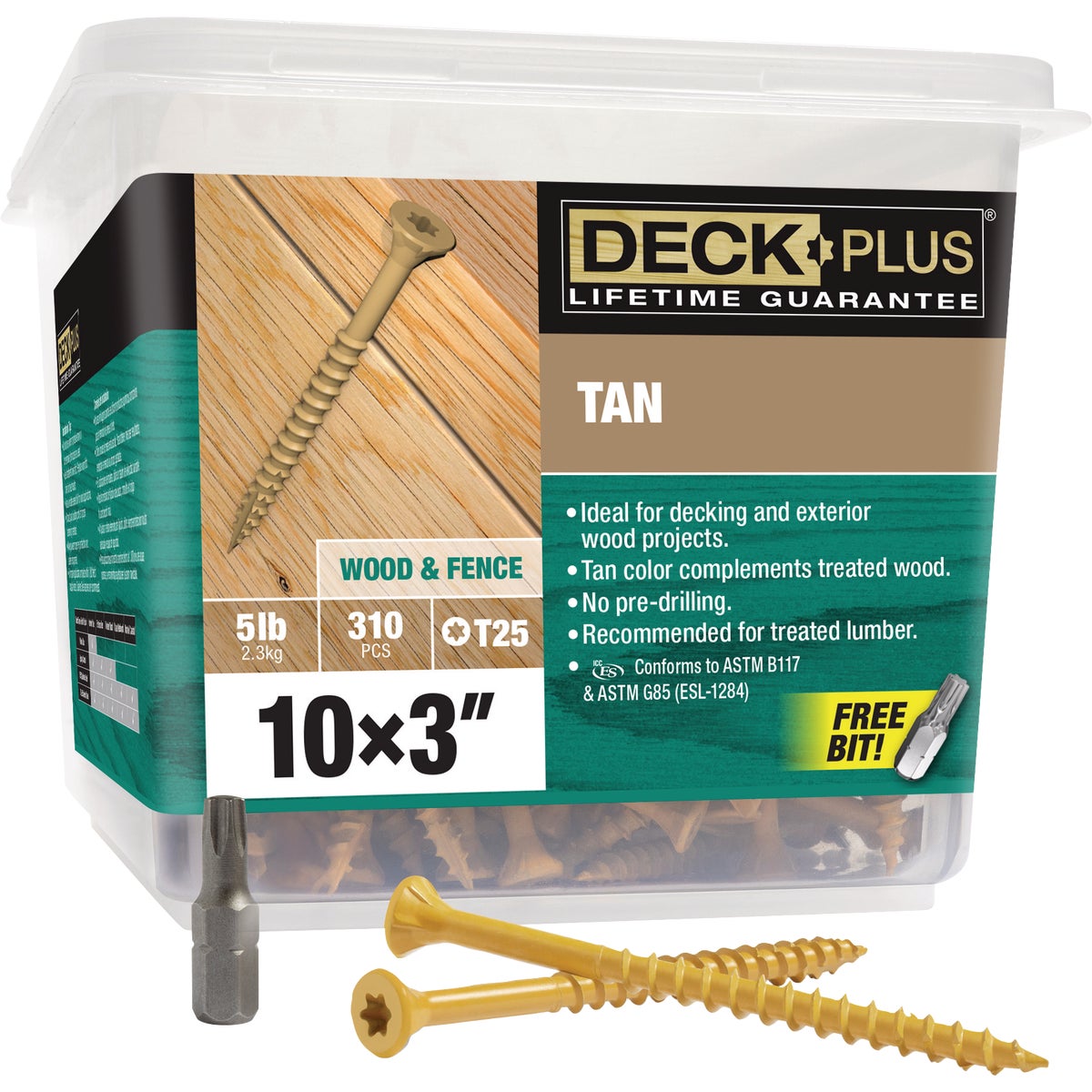 Hillman Deck Plus #10 x 3 In. Tan Deck Screw (310-Count)