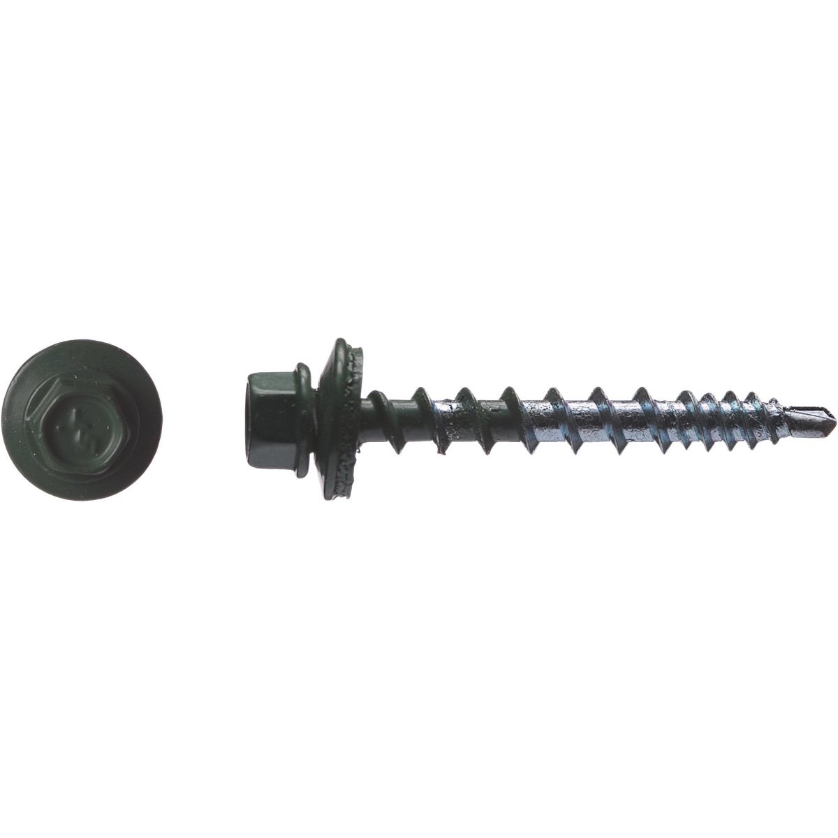 Big Timber #10 x 1-1/2 In. Hex Head Evergreen Metal Roofing Screw (100-Count) Image 2