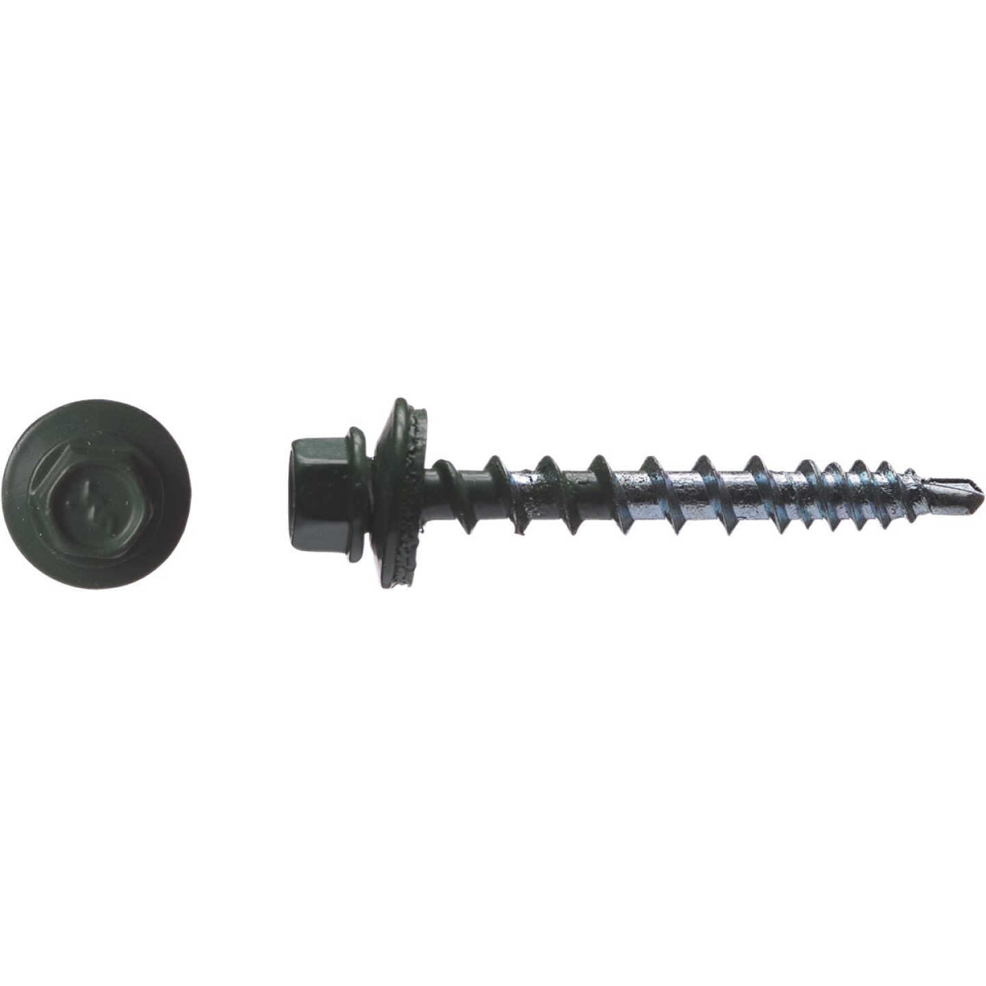 Big Timber #10 x 1-1/2 In. Hex Head Evergreen Metal Roofing Screw (100-Count) Image 2