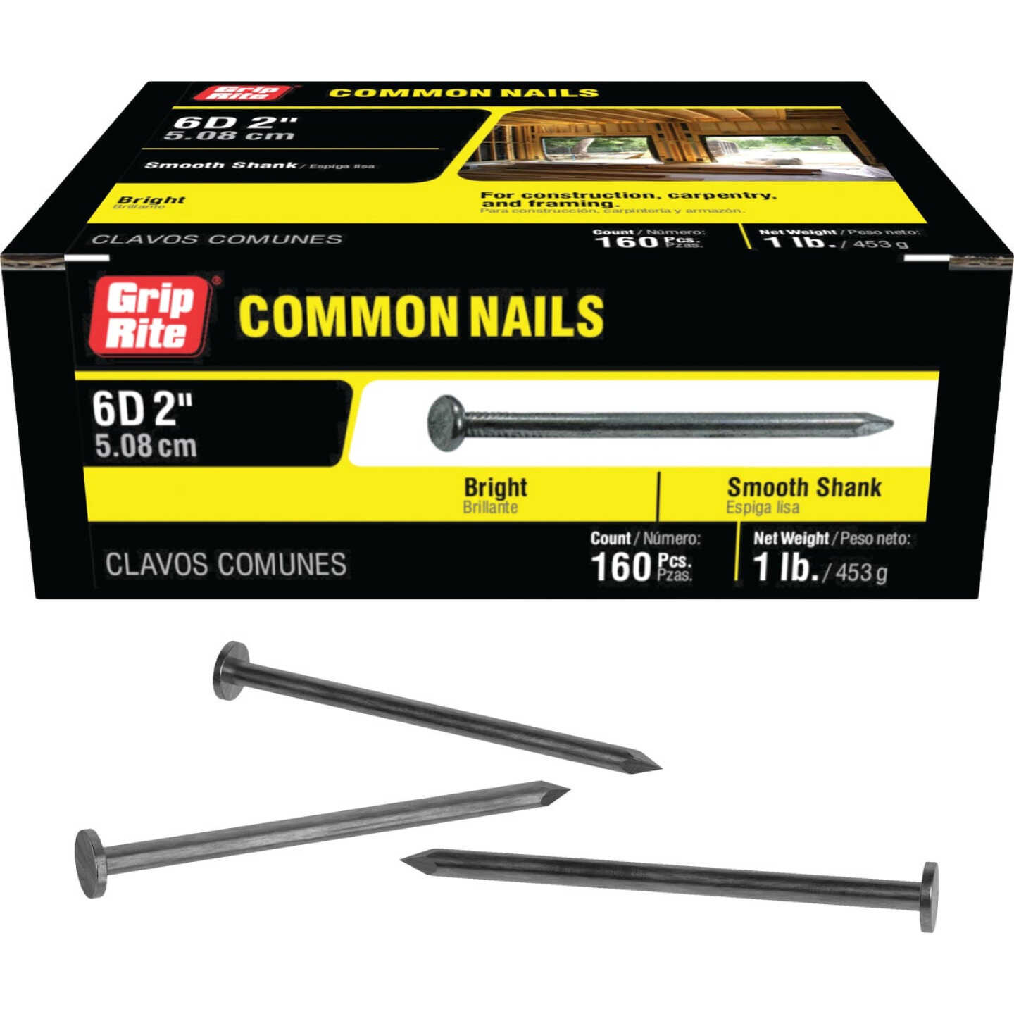 Grip-Rite 2 In. x 11-1/2 ga x 6d Bright Common Nails (167-Count) Image 1