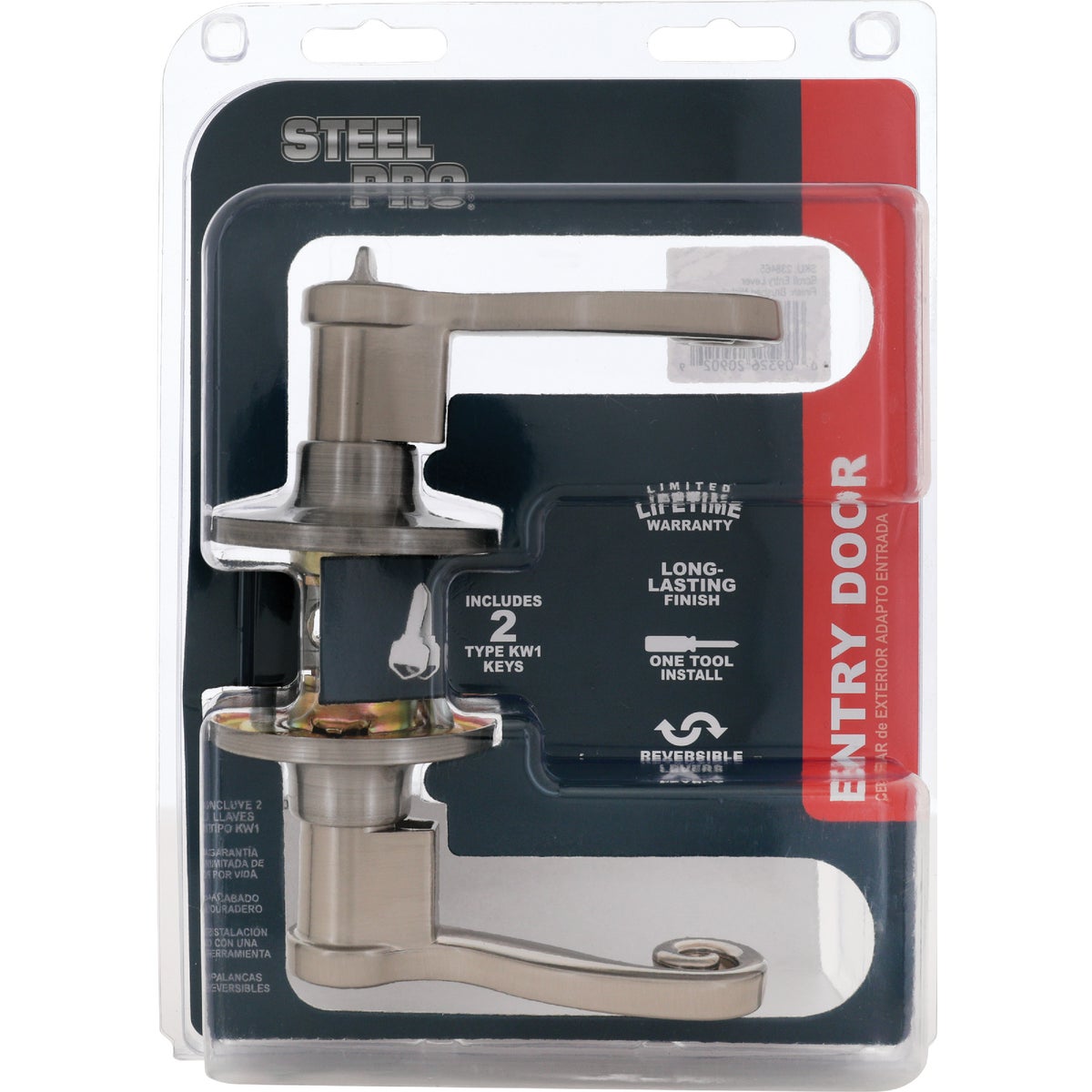 Steel Pro Brushed Nickel Scroll Entry Door Lever Image 2