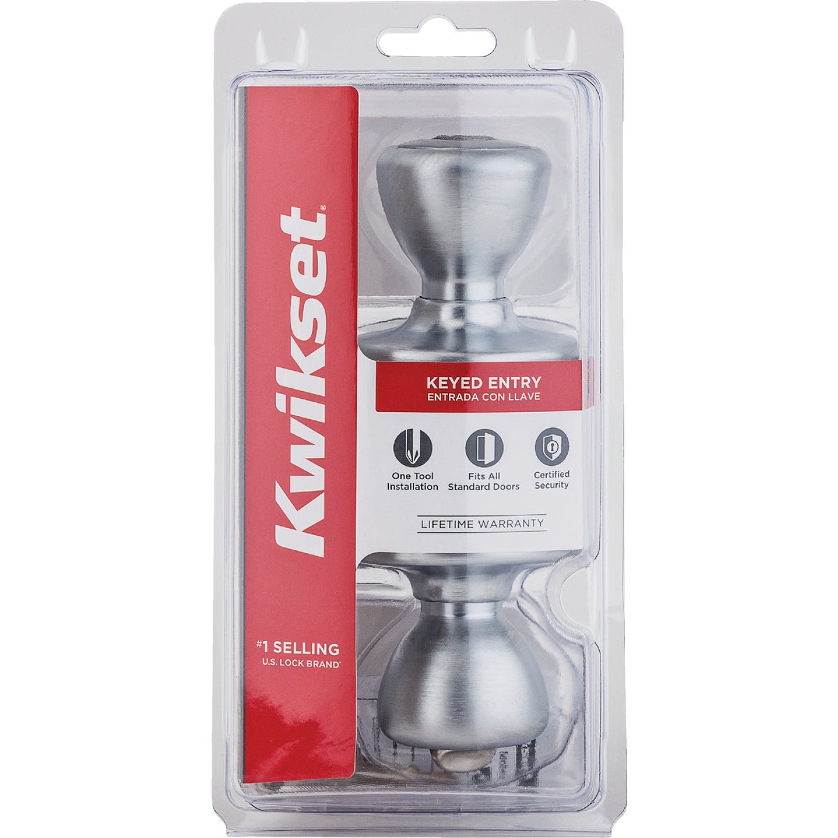 Kwikset Satin Chrome Mobile Home Entry Lockset Image 1