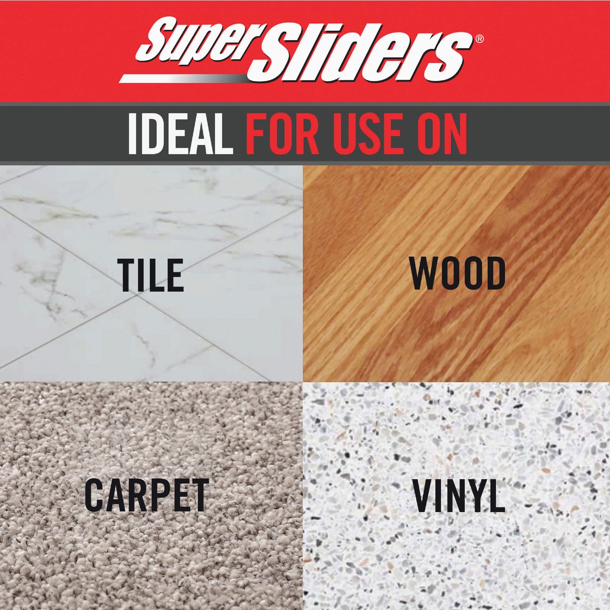 Super Sliders 2 In. Brown Square Furniture Leg Cup (4-Pack) Image 4