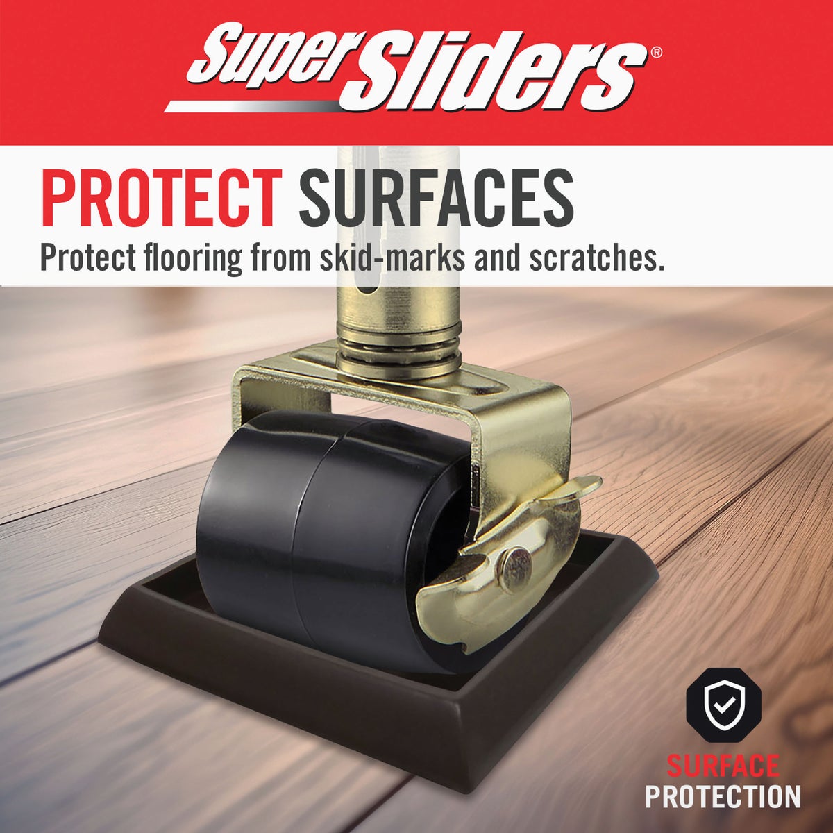 Super Sliders 2 In. Brown Square Furniture Leg Cup (4-Pack) Image 3