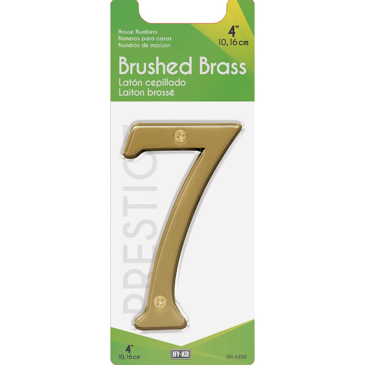 Hy-Ko 4 In. Brushed Brass Number 7 Image 2