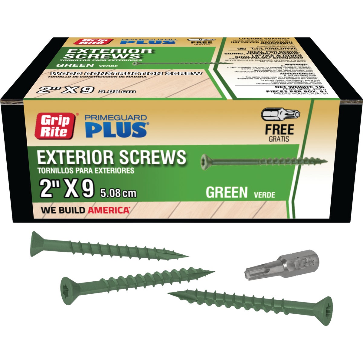 Grip-Rite PrimeGuard Plus 2 In. x 9 ga Star Drive Green Self-Drilling Exterior Screw (1 Lb.) Image 1