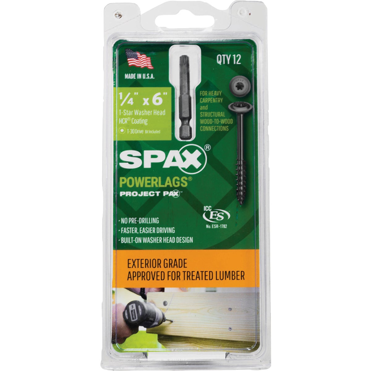 SPAX PowerLags 1/4 In. x 6 In. T30 Washer Head HCR (Exterior Rated) Lag Screw (12-Count) Image 5