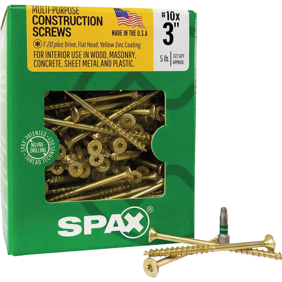 SPAX #10 x 3 In. T20 Plus Flat Head Yellow Zinc (Interior) Wood Screw (322-Count) Image 5