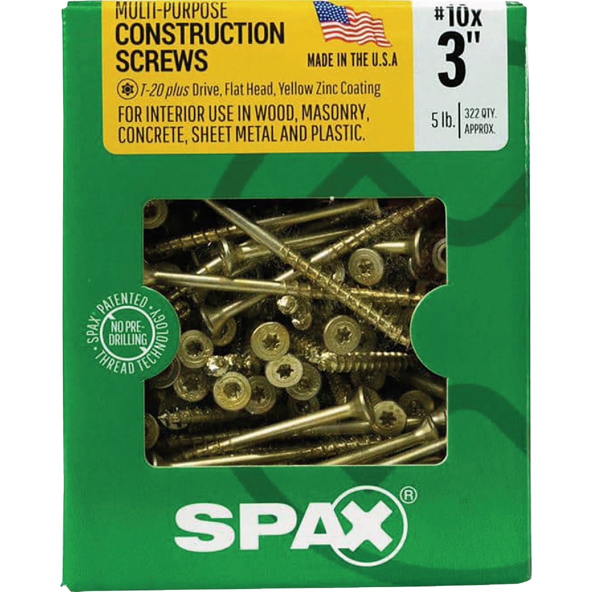 SPAX #10 x 3 In. T20 Plus Flat Head Yellow Zinc (Interior) Wood Screw (322-Count) Image 6