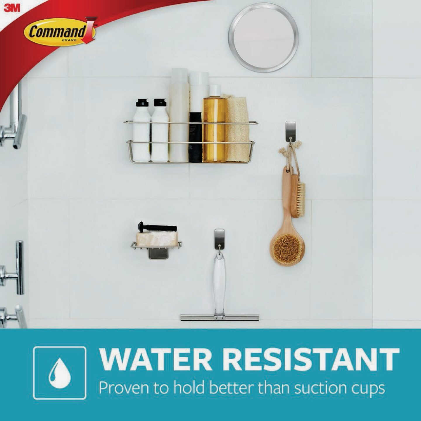 Command Adhesive Soap Dish, Satin Nickel, 2 Medium Water-Resistant Strips Image 4