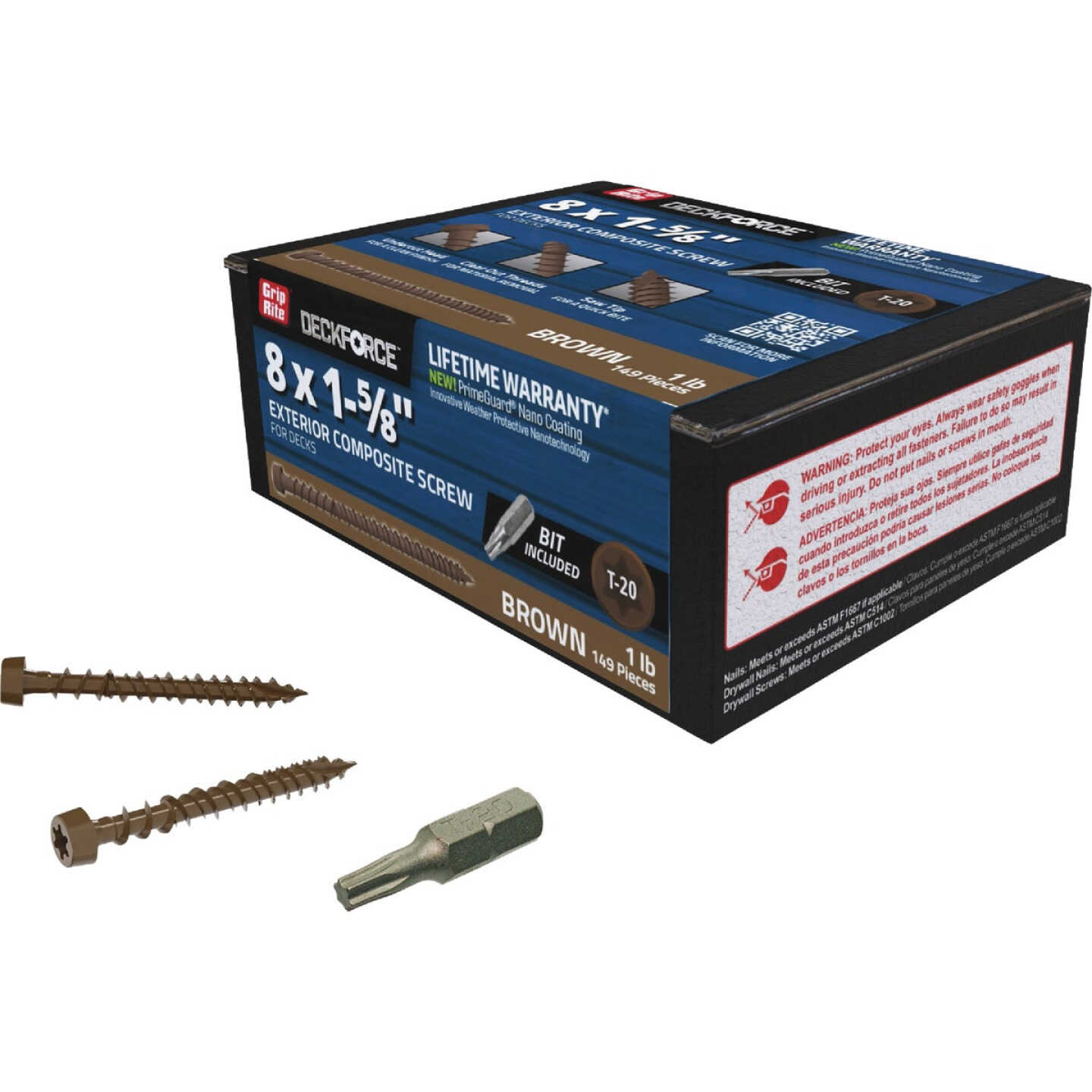 Grip-Rite DeckForce 1-5/8 In. Composite Acacia Deck Screw (1 Lb.) Image 2