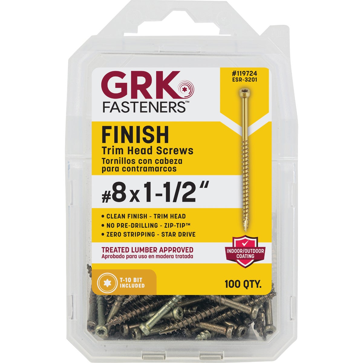 GRK #8 x 1-1/2 In. Star Drive Steel Trim Screw (100-Count) Image 6
