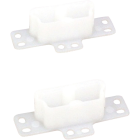 United States Hardware 2-3/4" Rear Plastic White Track Socket (2-Pack) Image 1