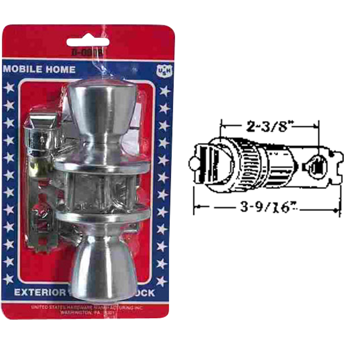 United States Hardware Satin Chrome Entry Door Knob 