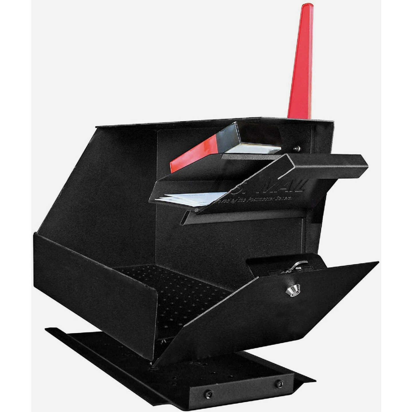 Mail Boss Black Steel Locking Security Post Mount Mailbox Image 7