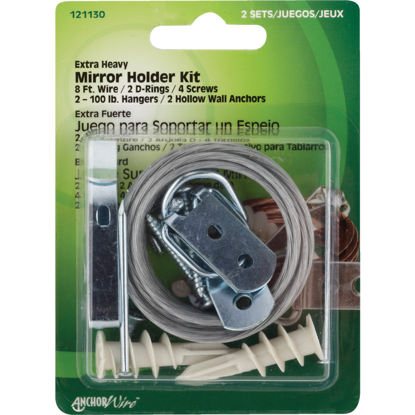 Hillman Anchor Wire Heavy-Duty Mirror And Picture Hanger Kit Image 1