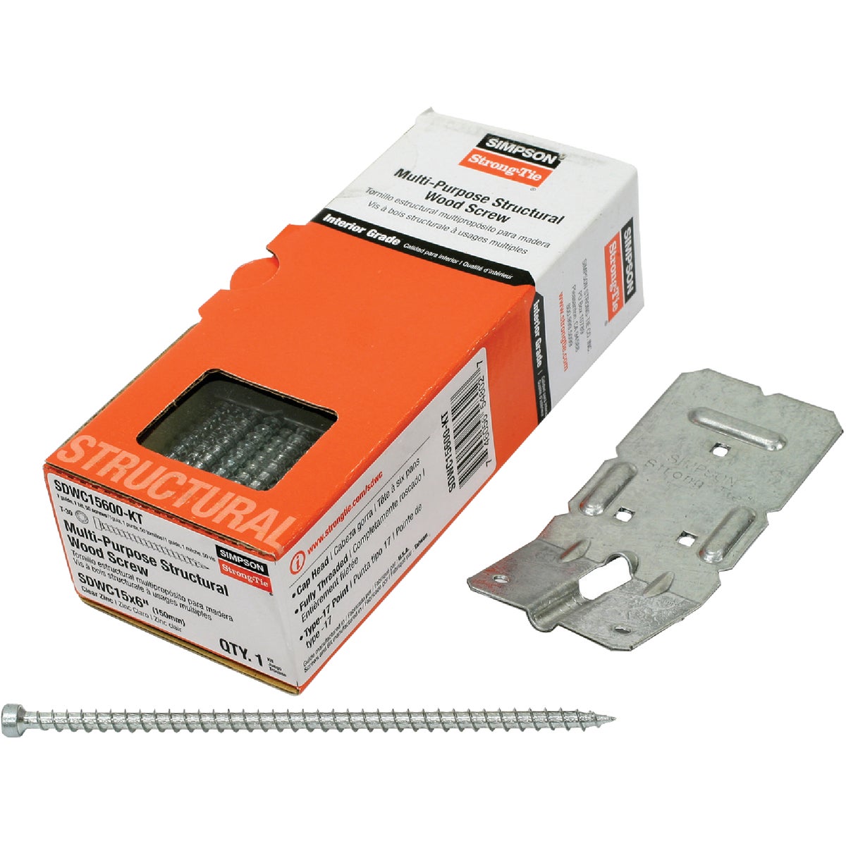 Simpson Strong-Tie Strong-Drive SDWC 0.335 In. x 6 In. T30 Structural Screw, Orange (50-Count)