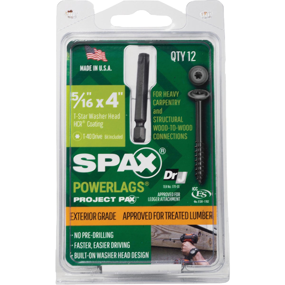 SPAX PowerLags 5/16 In. x 4 In. T40 Washer Head HCR (Exterior Rated) Lag Screw (12-Count) Image 5