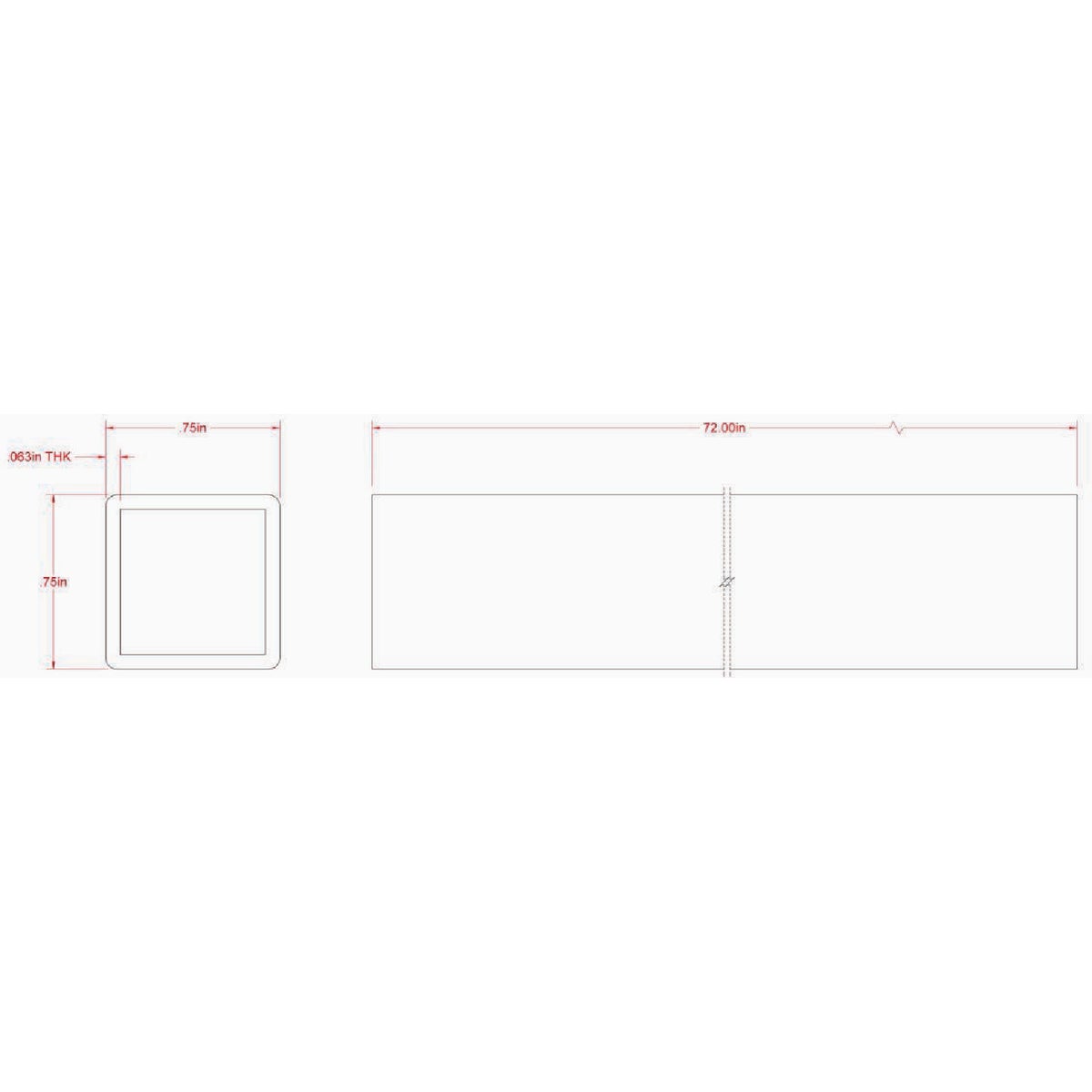 Hillman SteelWorks 3/4 In. x 6 Ft. Weldable Hot-Rolled Steel Square Tube Image 2