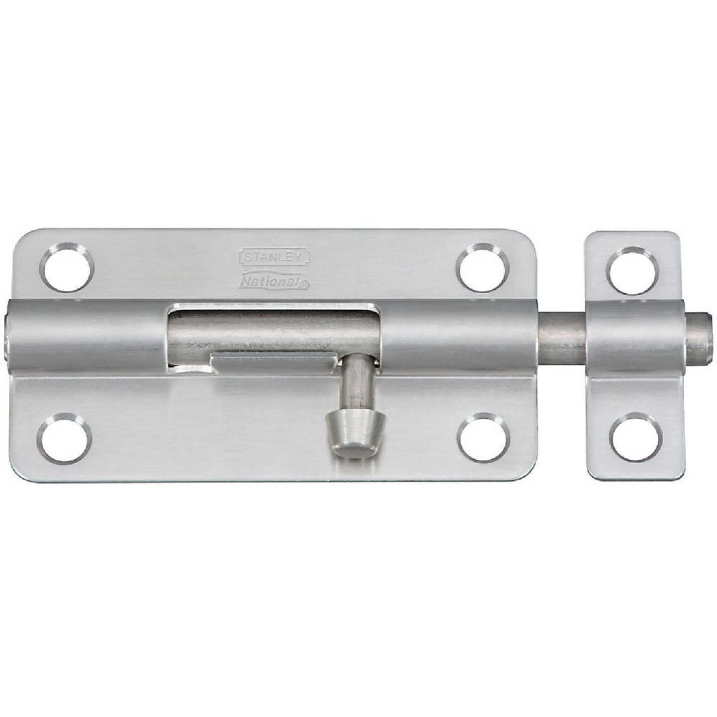 National Hardware 4 In. Stainless Steel Door Barrel Bolt Image 1