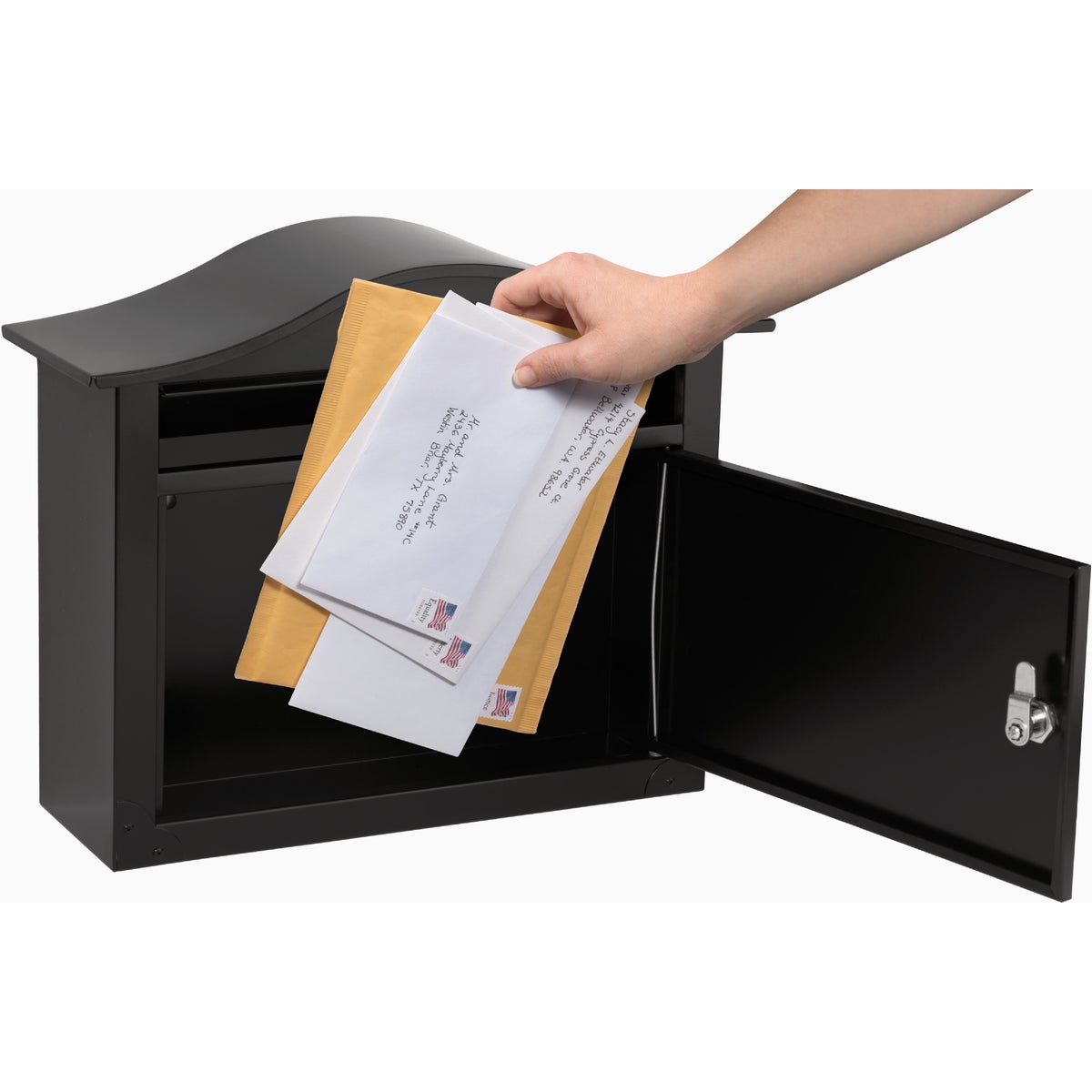 Architectural Mailboxes Saratoga Medium Steel Black Locking Wall Mount Mailbox Image 2