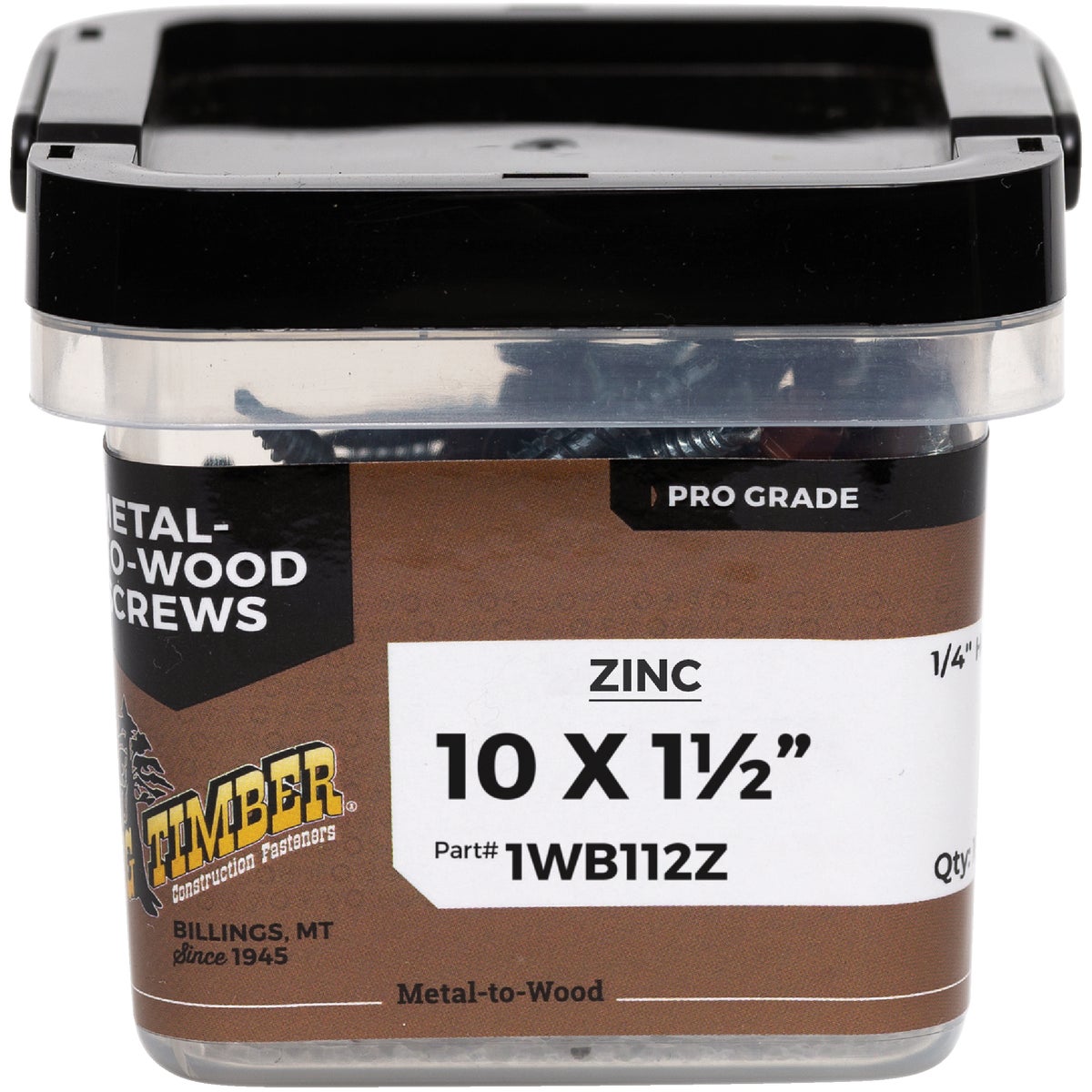 Big Timber #10 x 1-1/2 In. Hex Head Zinc Metal Roofing Screw (100-Count)