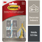 Command Small Stainless Steel Metal Hooks, 4 Hooks, 5 Strips Image 1