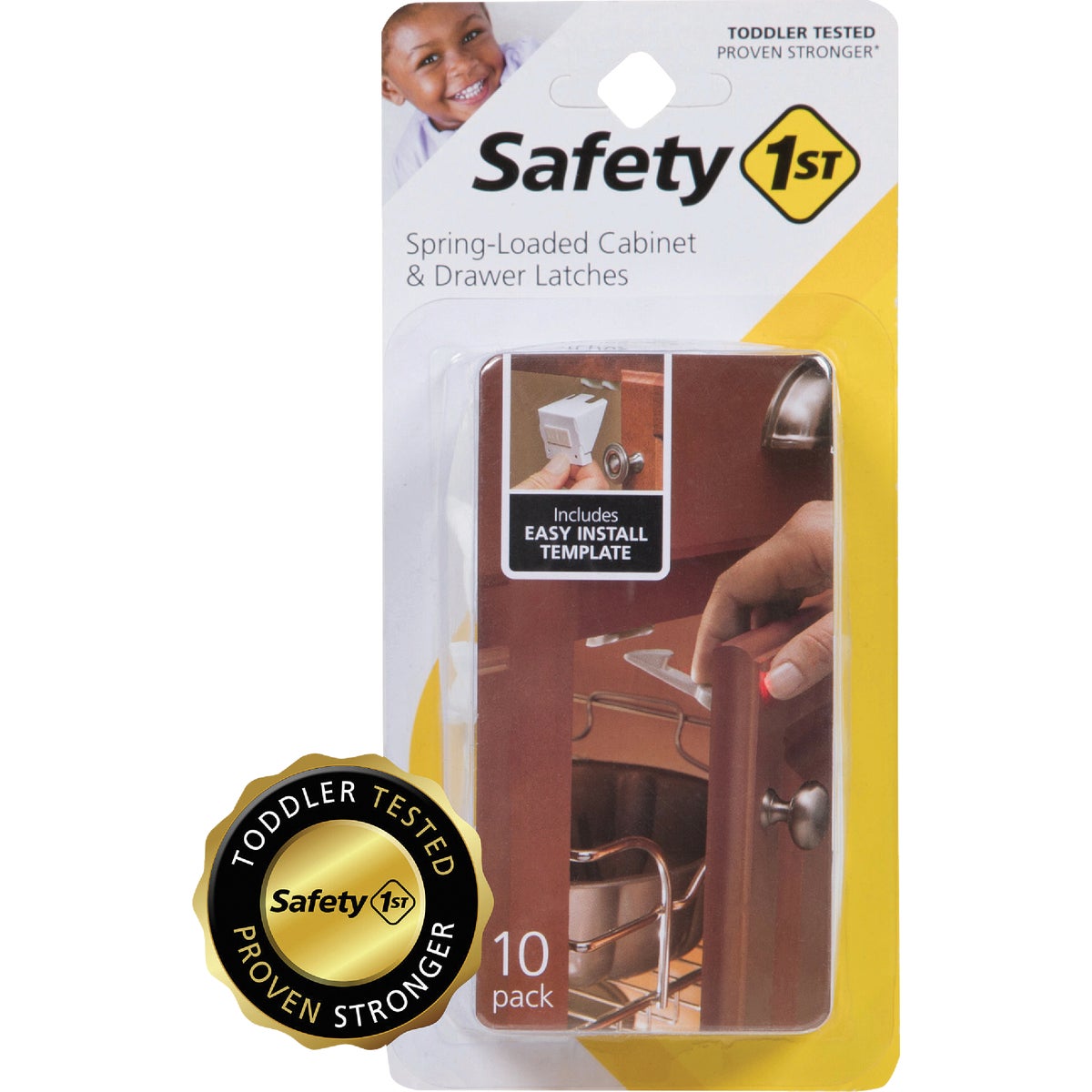 Safety 1st Spring-Loaded Cabinet & Drawer Latch (10-Count) Image 3