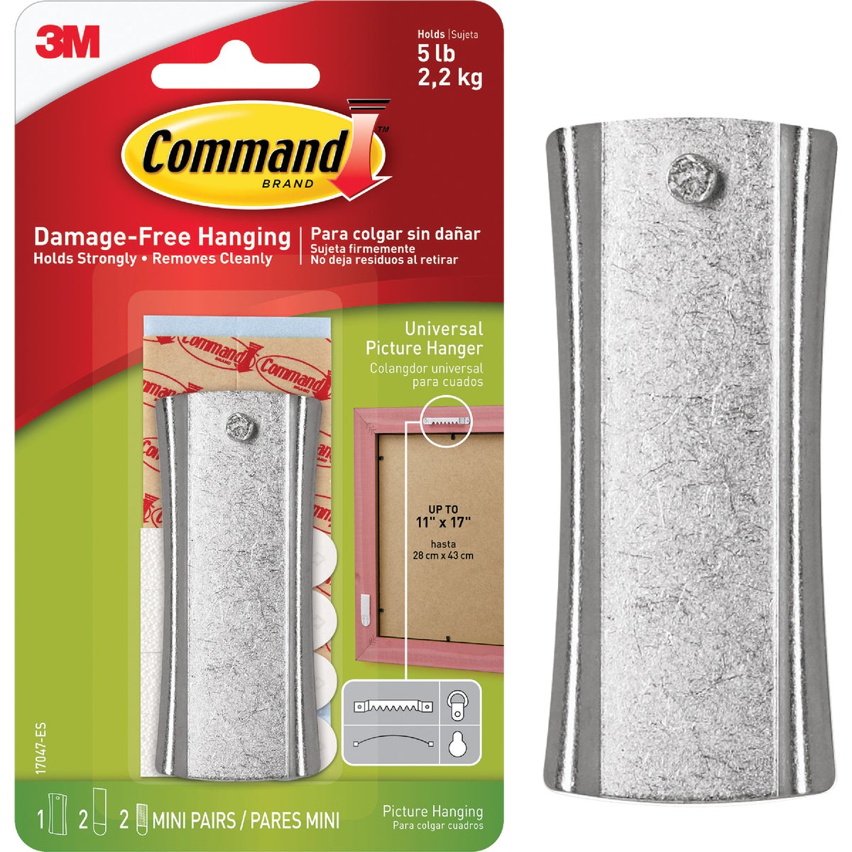 Command Sticky Nail Sawtooth Hanger, White, 1 Hanger, 2 Large Strips, 2 Sets of Mini Strips Image 1