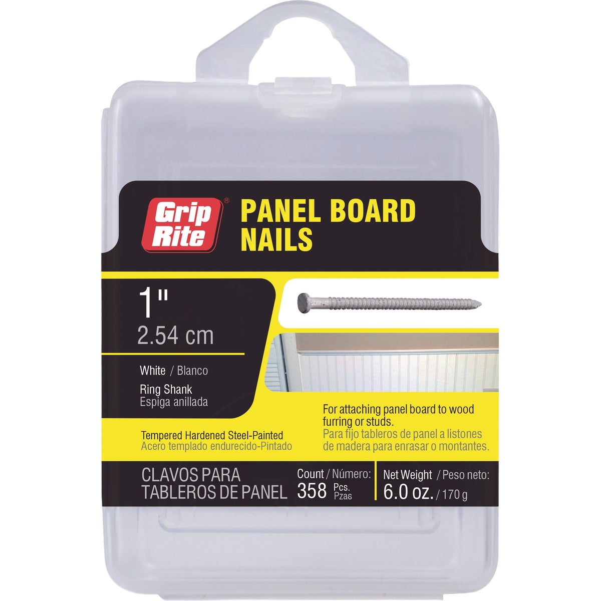 Grip-Rite 1 In. x 16-1/2 ga Ring Shank White Paneling Nail (358-Count) Image 2