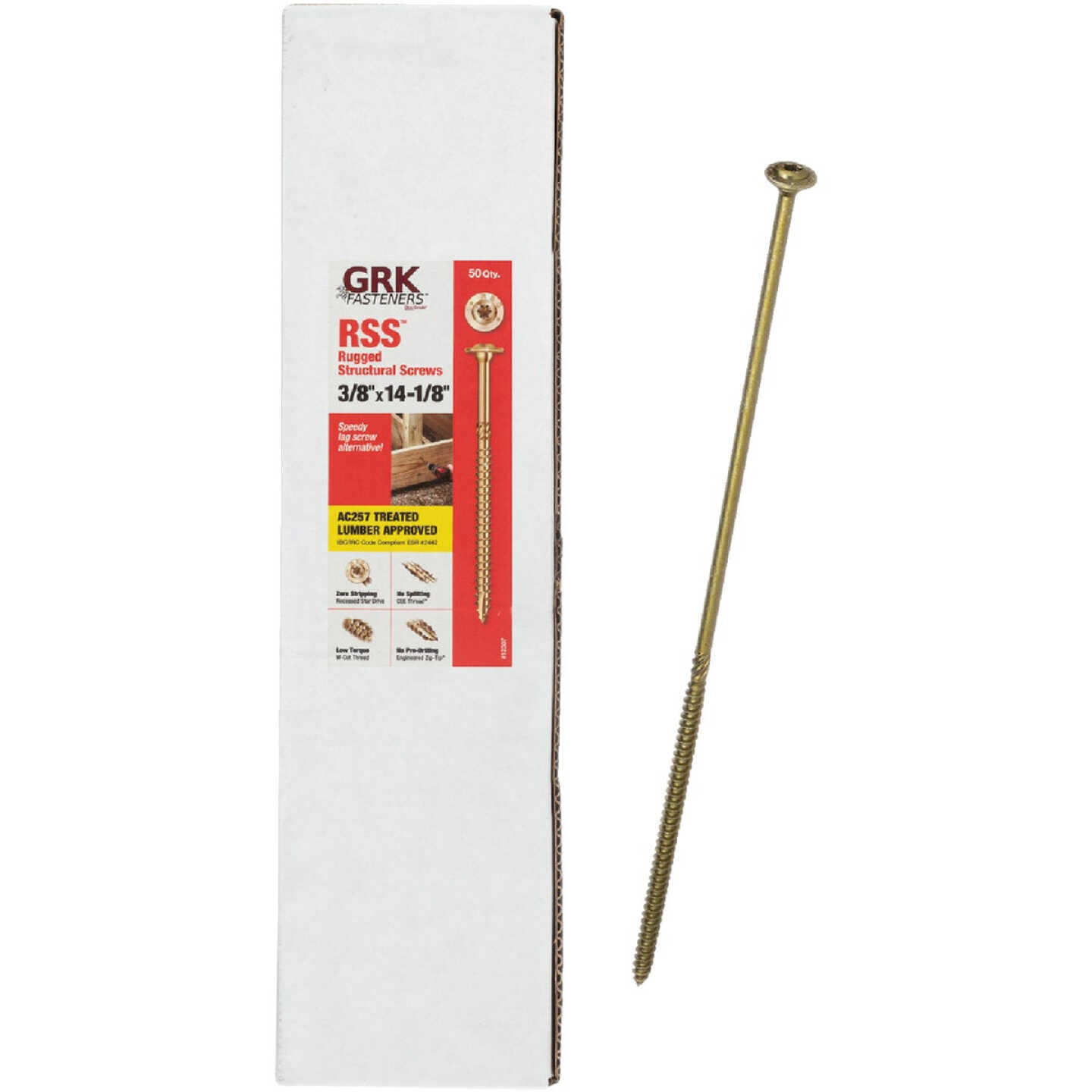 GRK RSS Rugged 3/8 In. x 14-1/8 In. Star Drive Washer-Head Structure Screw (50-Count) Image 5