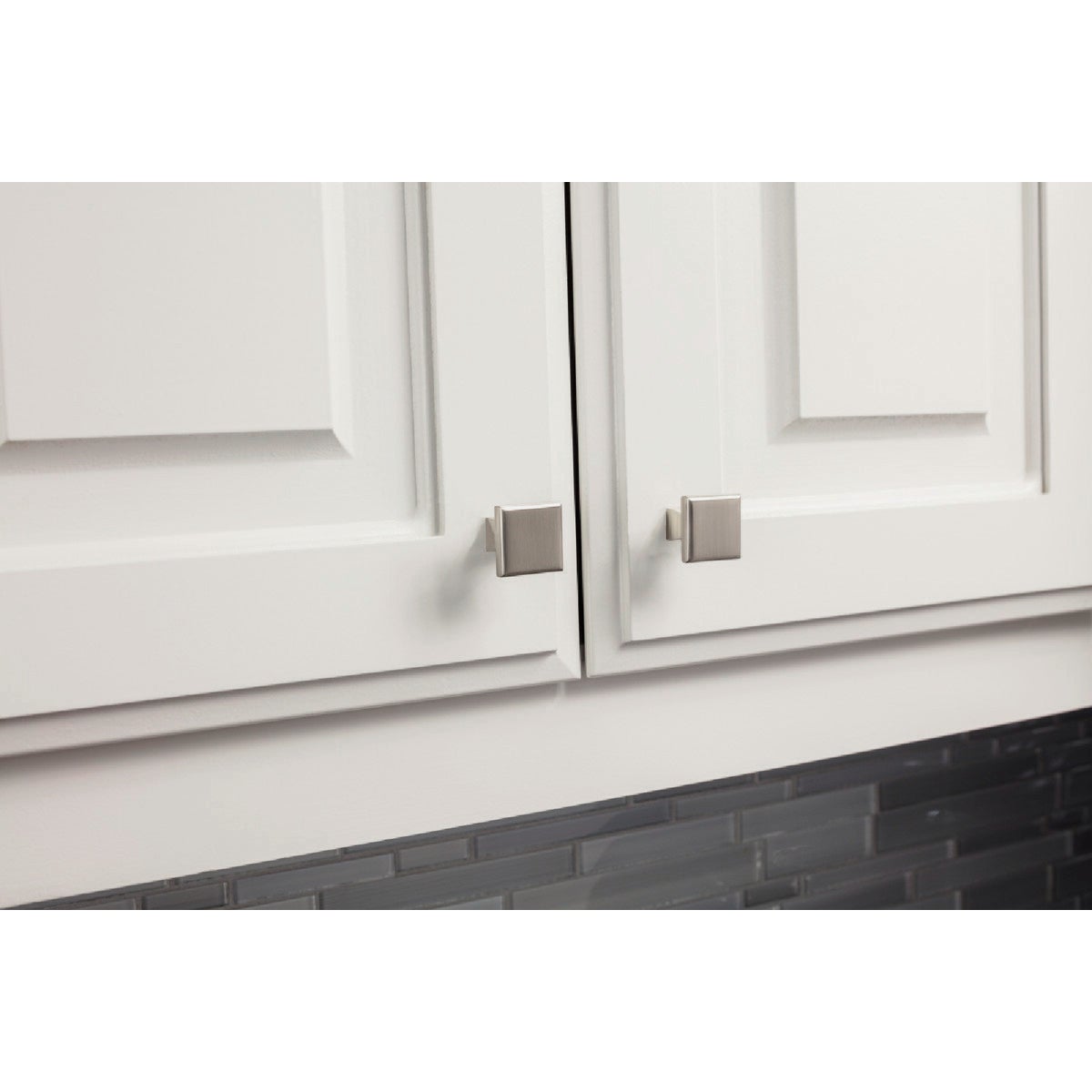 KasaWare 1 In. Diameter Satin Nickel Flared Foot Square Knob (4-Pack) Image 2