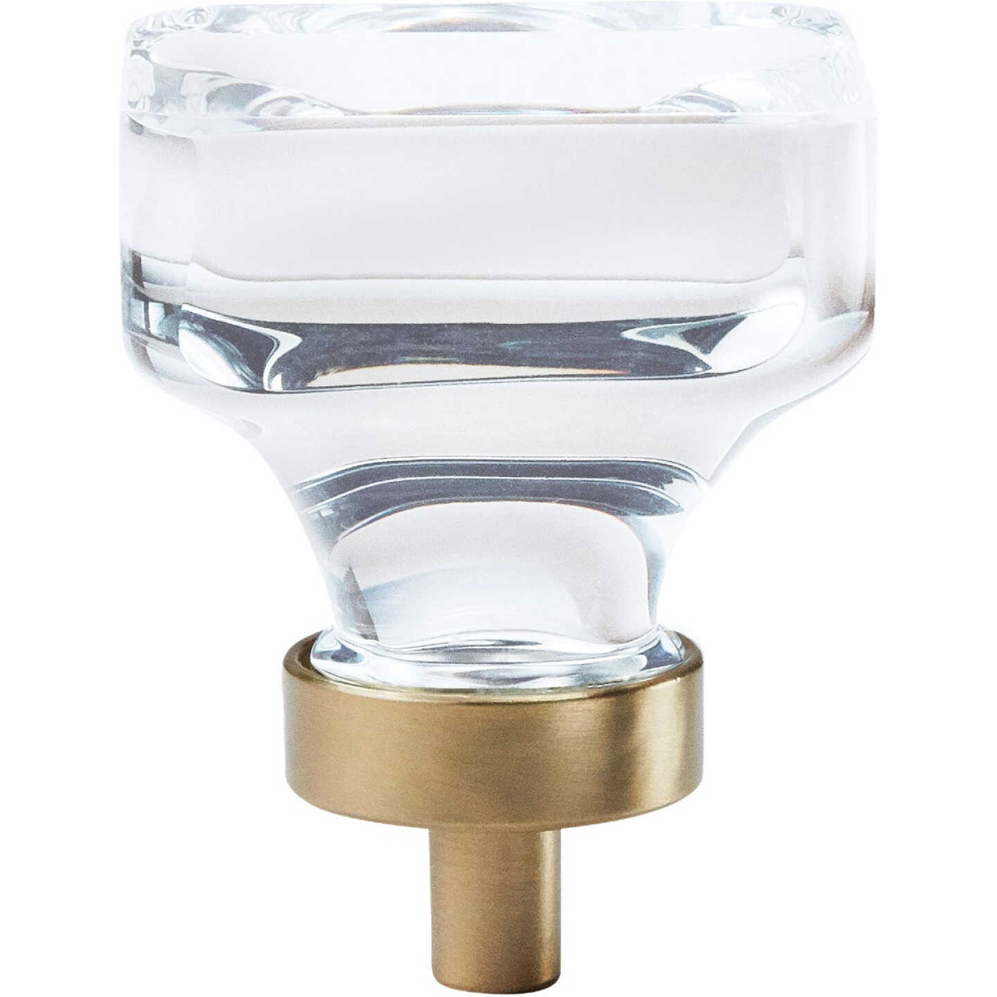 Amerock Glacio Square Clear/Golden Champagne Cabinet Knob Image 1