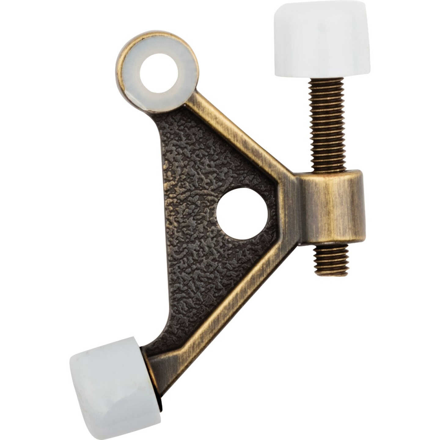 National Hardware Antique Brass Zinc Hinge Pin Door Stop Image 1
