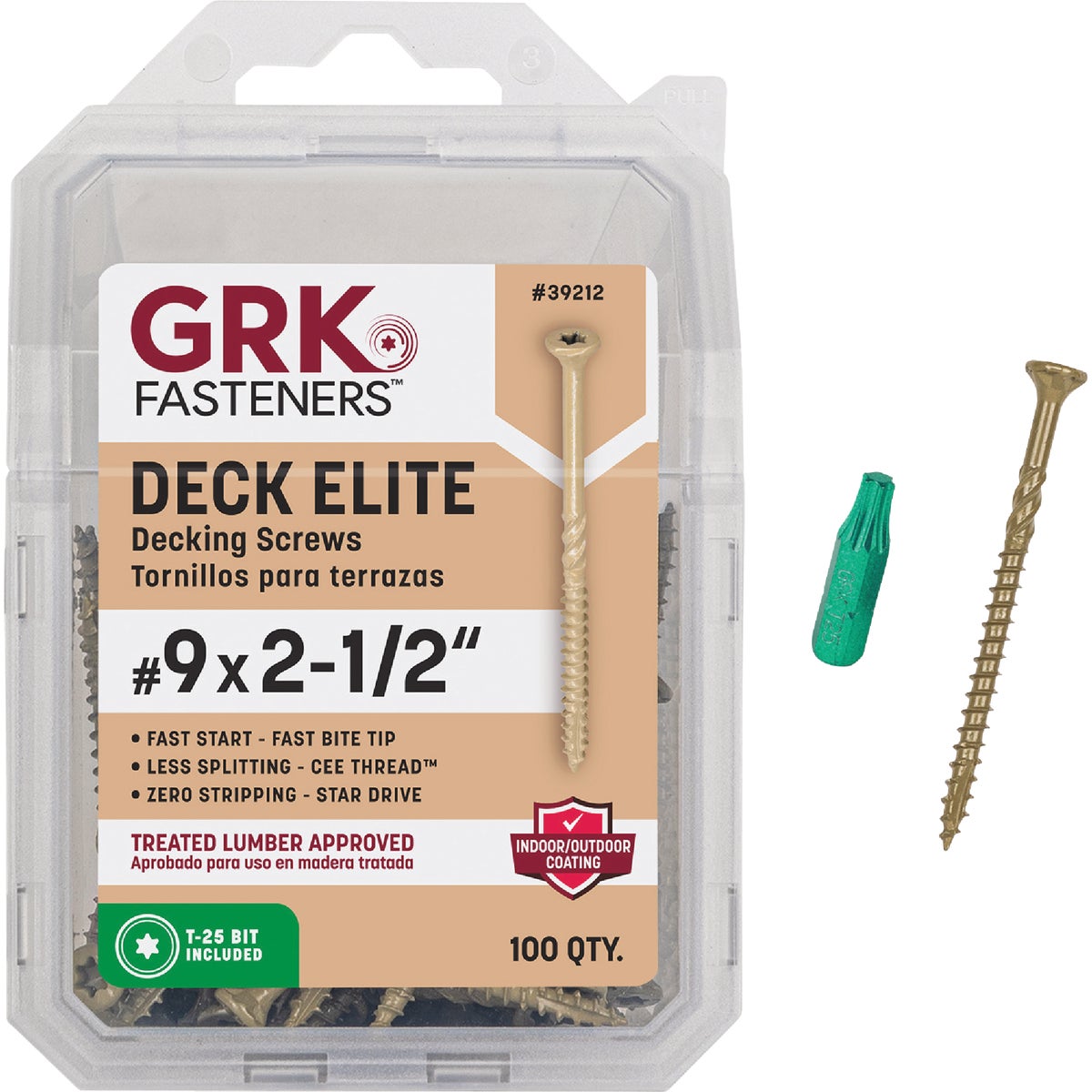 GRK Deck Elite #9 x 2-1/2 In. Star Drive Bugle-Head Deck Screw (100-Count)