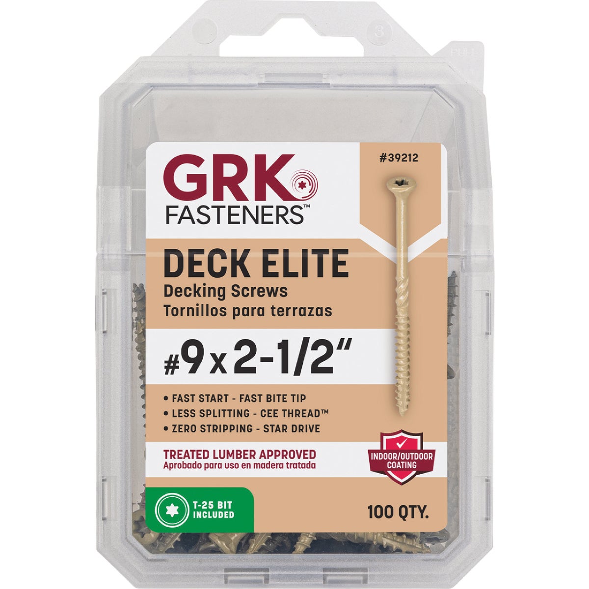 GRK Deck Elite #9 x 2-1/2 In. Star Drive Bugle-Head Deck Screw (100-Count) Image 3